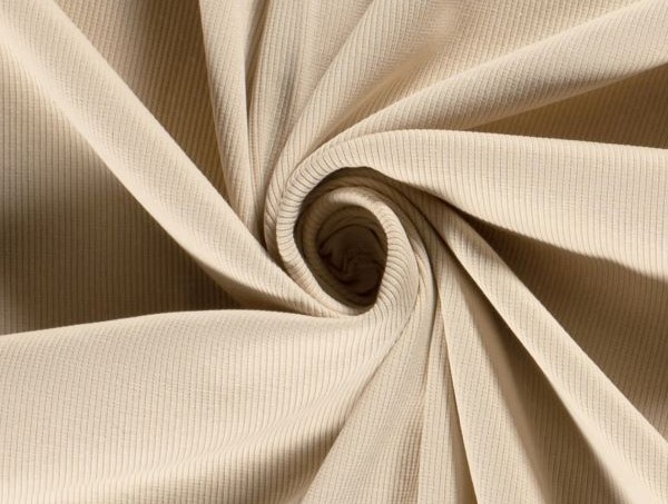 Jersey , Rippenware, beige